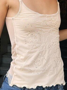 Subdued embellished sequin top